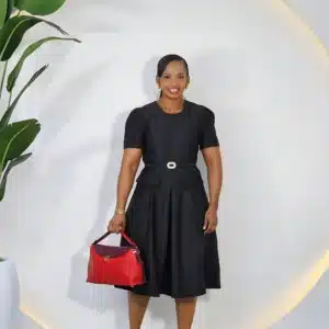 FALSE POCKET CASEMENT FLARE DRESS