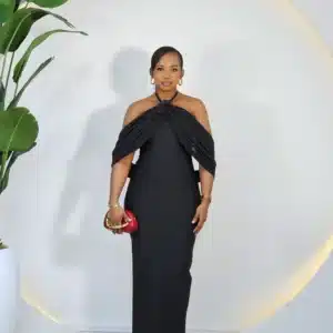 HALTER CHIFFON CAPE BANDAGE DRESS