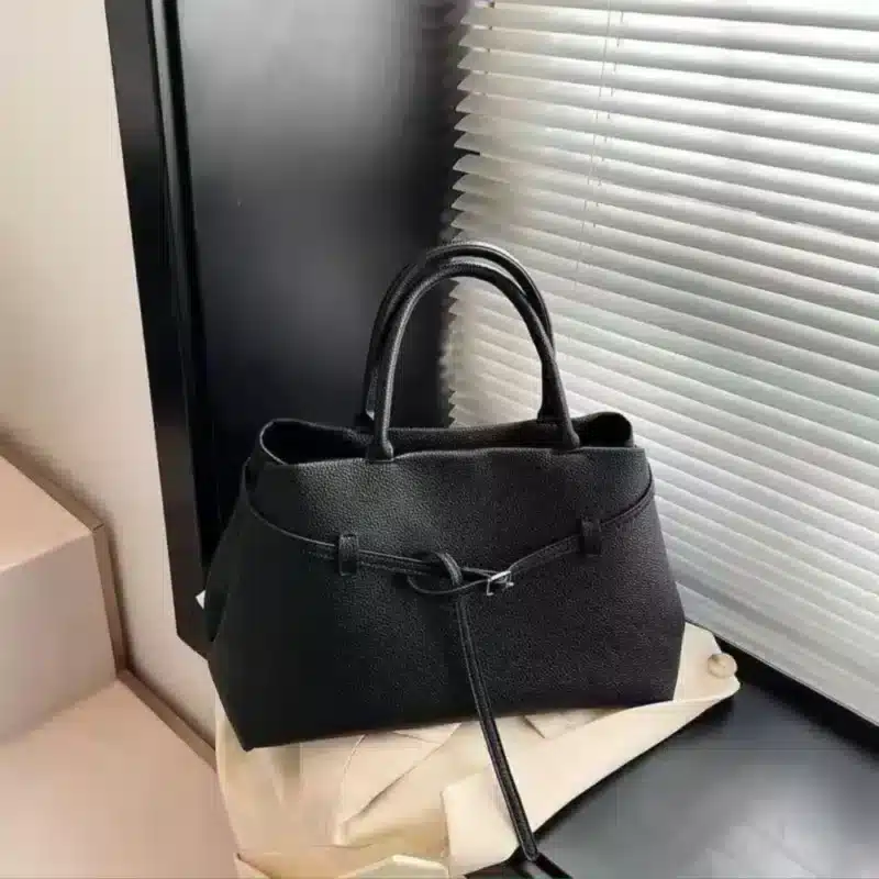 DOUBLE HANDLE SIDE KNOT HANDBAG - Image 2
