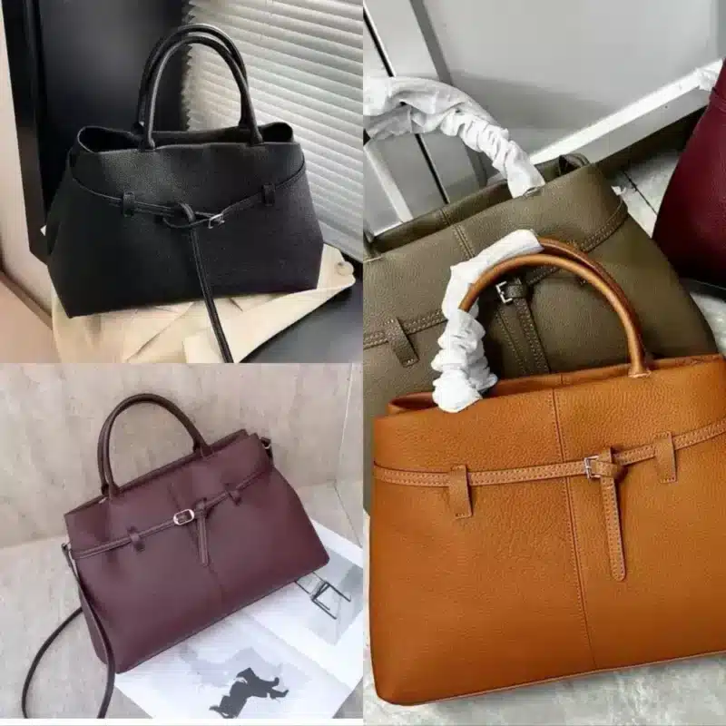 DOUBLE HANDLE SIDE KNOT HANDBAG - Image 3