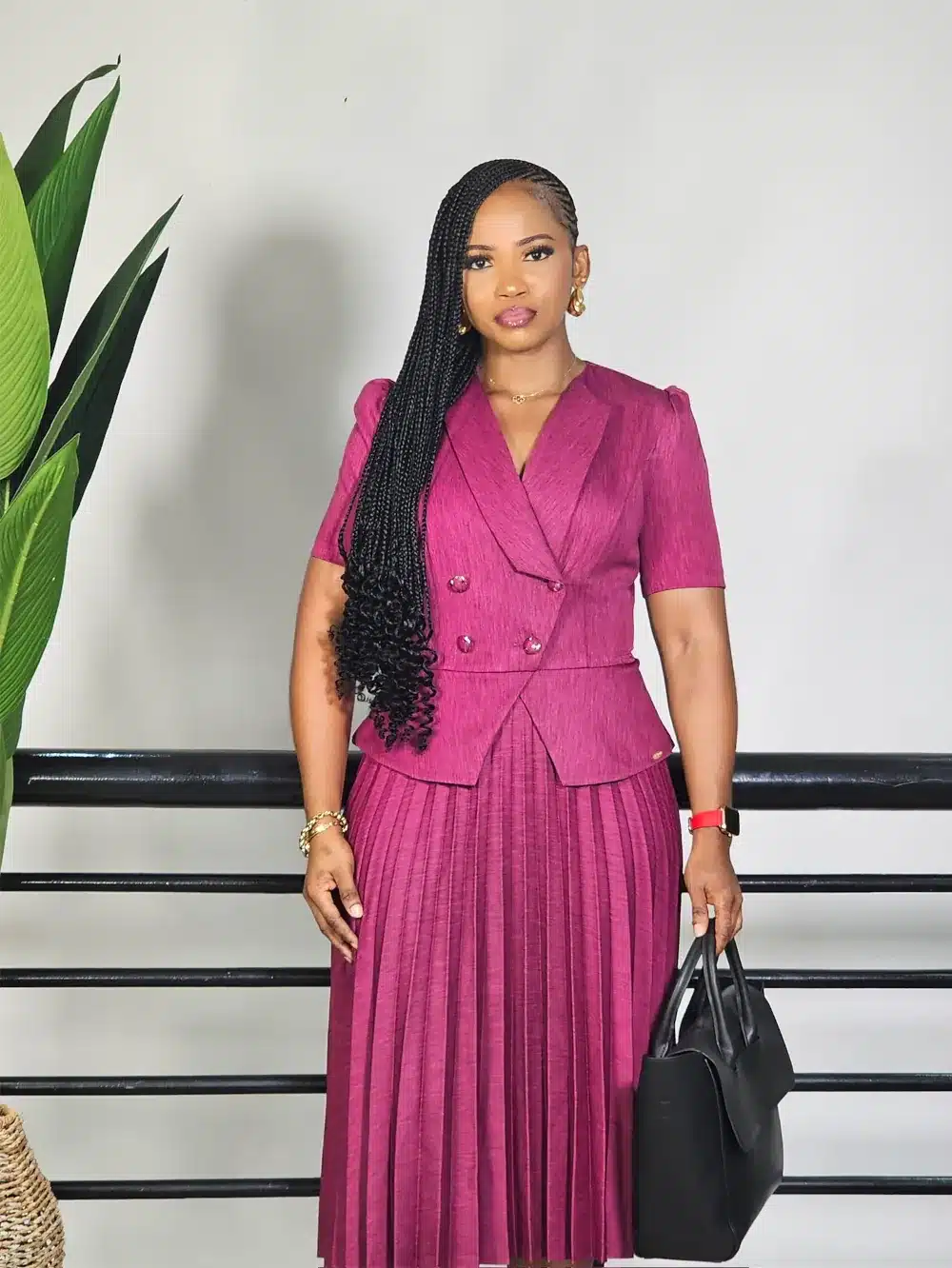 DOUBLE BREASTED PEPLUM PLEAT DRESS 5416