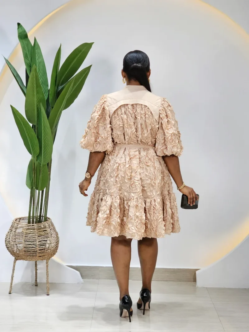 PETALS PUFF SLEEVE HEM DRESS - Image 3