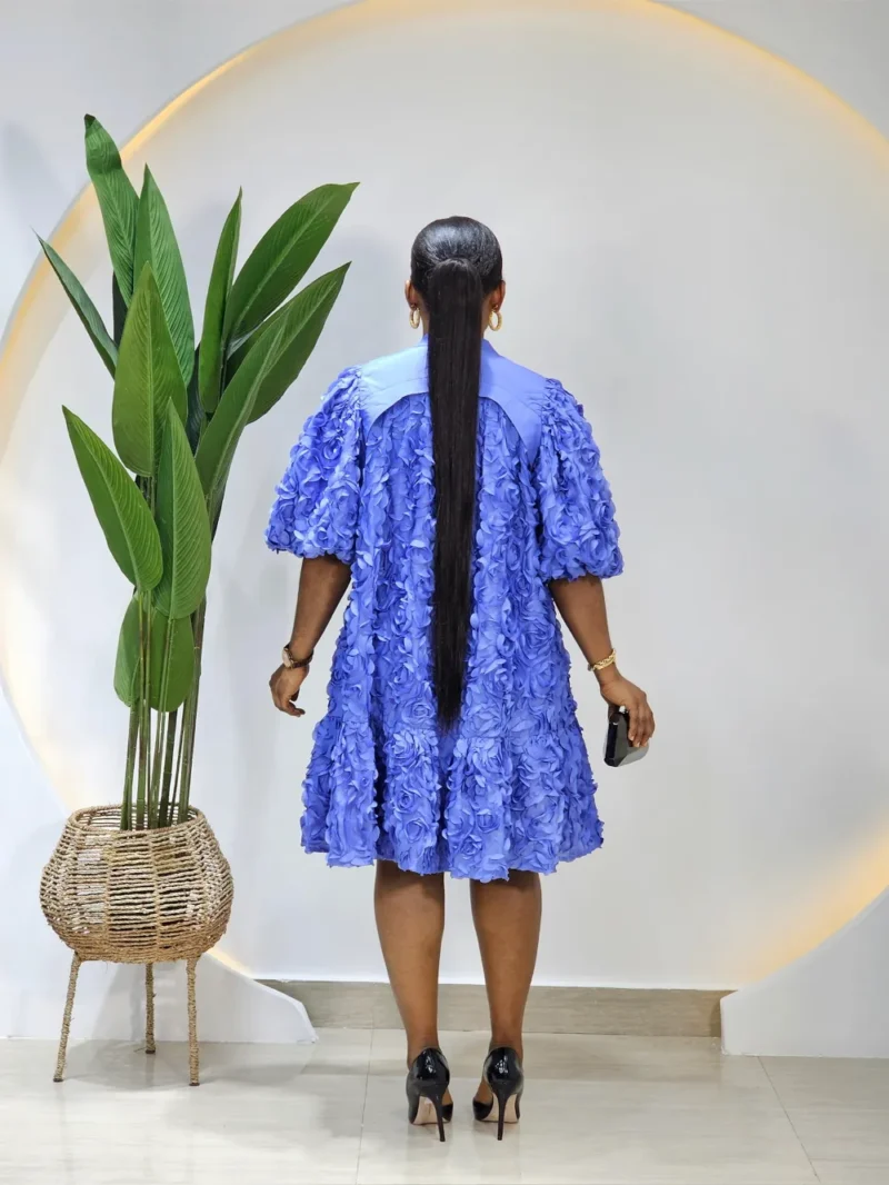 PETALS PUFF SLEEVE HEM DRESS - Image 4