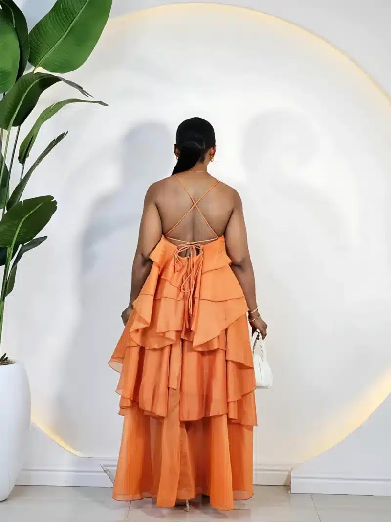 HALTER NECK MULTI LAYERS MAXI DRESS - Image 3