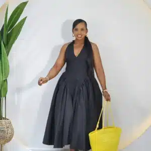 HALTER NECK KNOT HEM DRESS