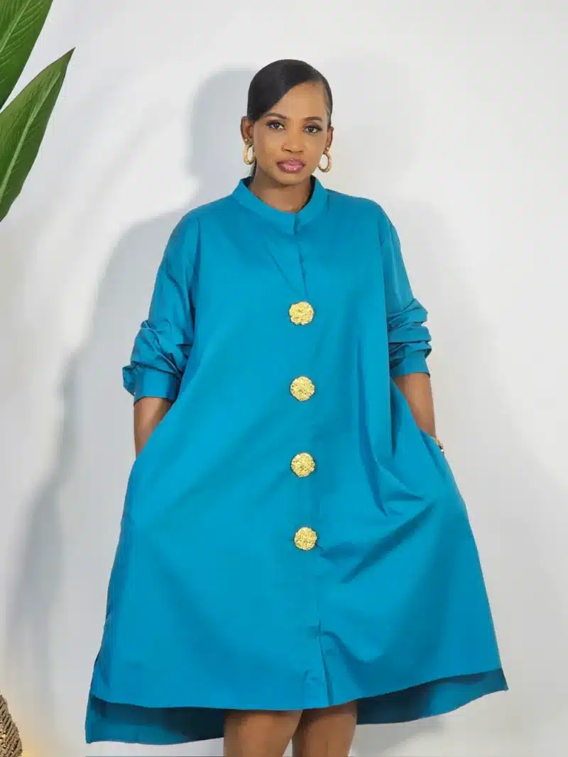 BUTTON DOWN SWING DRESS - Image 4