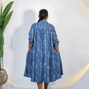 STUDDED SWING DENIM DRESS - Image 3