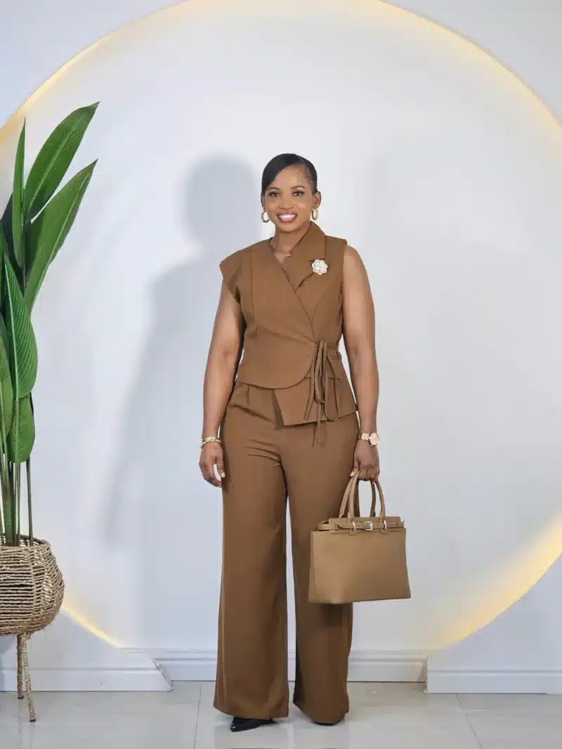 SIDE KNOT WAIST COAT & PANT SET