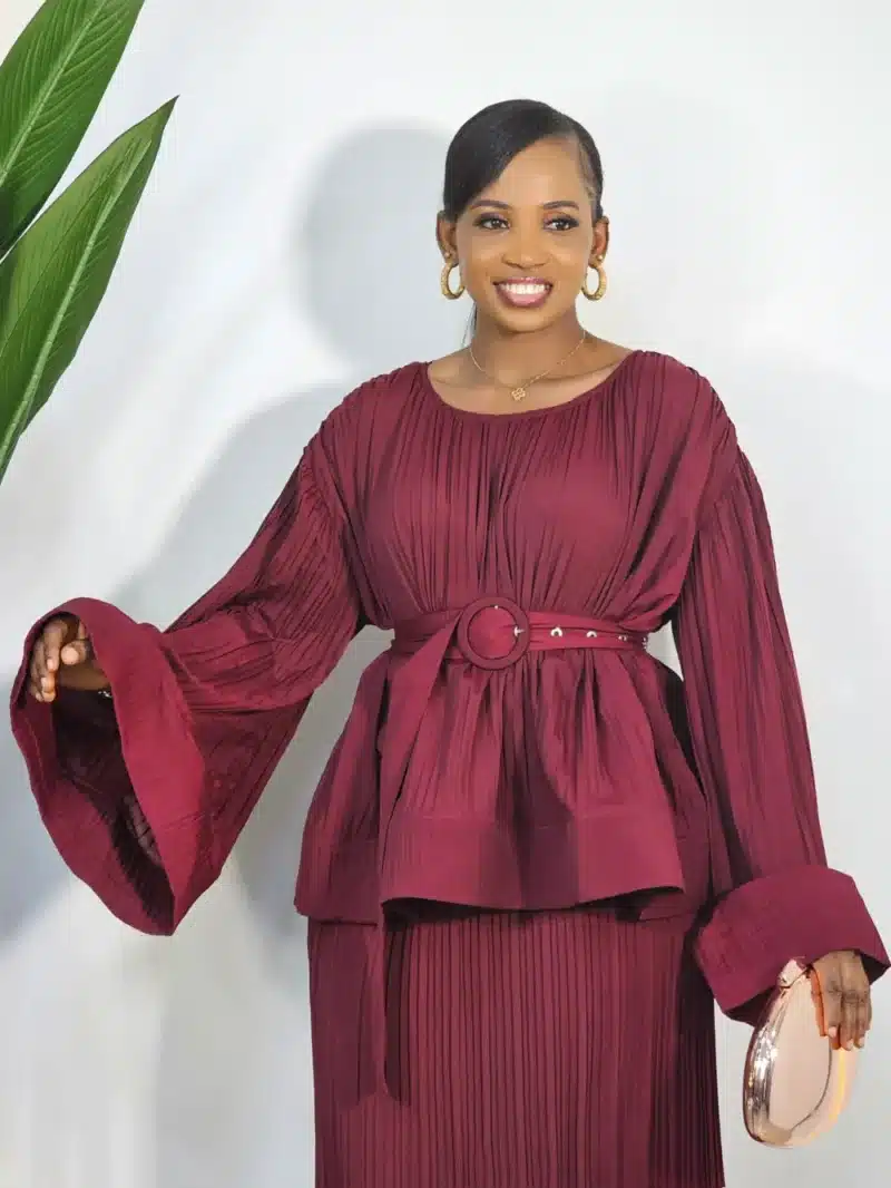 THIN PLEAT MAXI SKIRT & TOP SET - Image 3