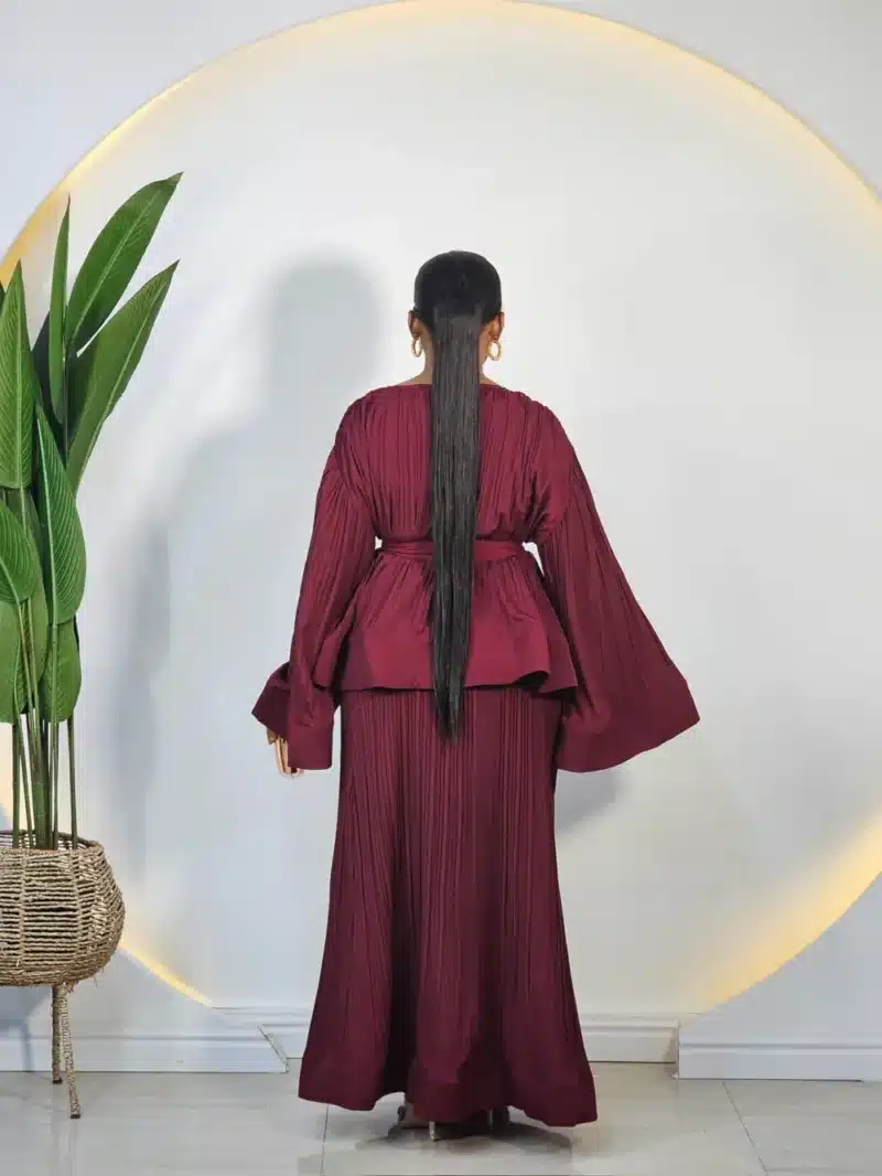 THIN PLEAT MAXI SKIRT & TOP SET - Image 5