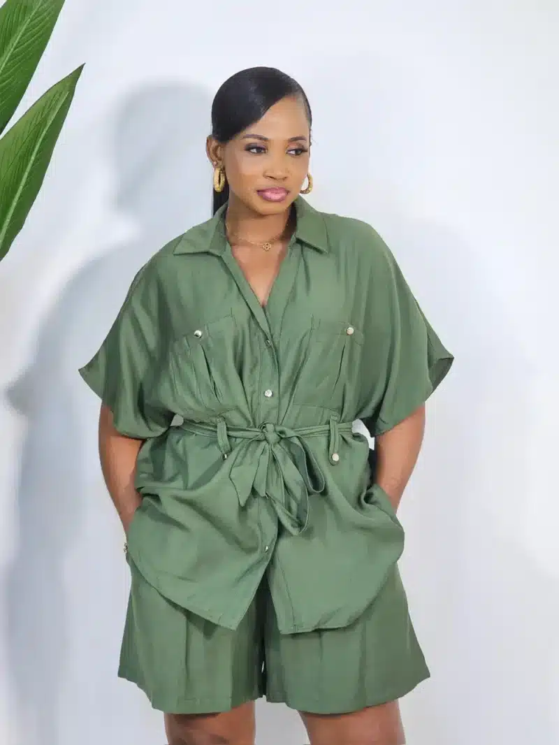 BELTED SHIRT & SHORT SET - Image 2
