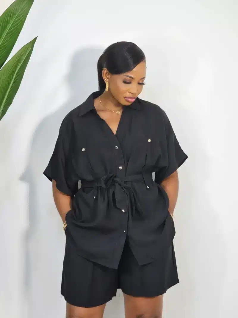 BELTED SHIRT & SHORT SET - Image 3