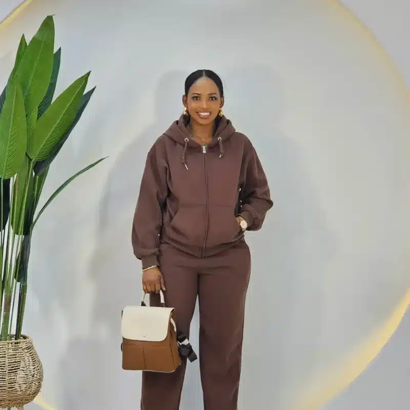 PLAIN HOODIE TRACKSUIT SET