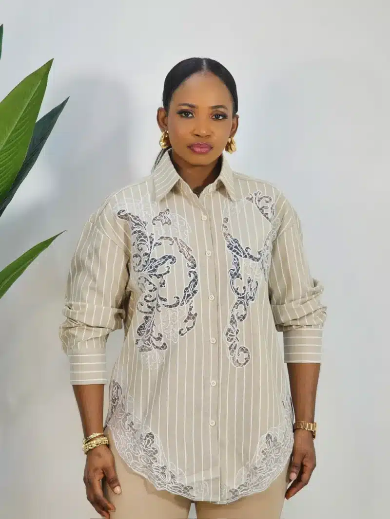 EMBROIDERY STRIPE SHIRT