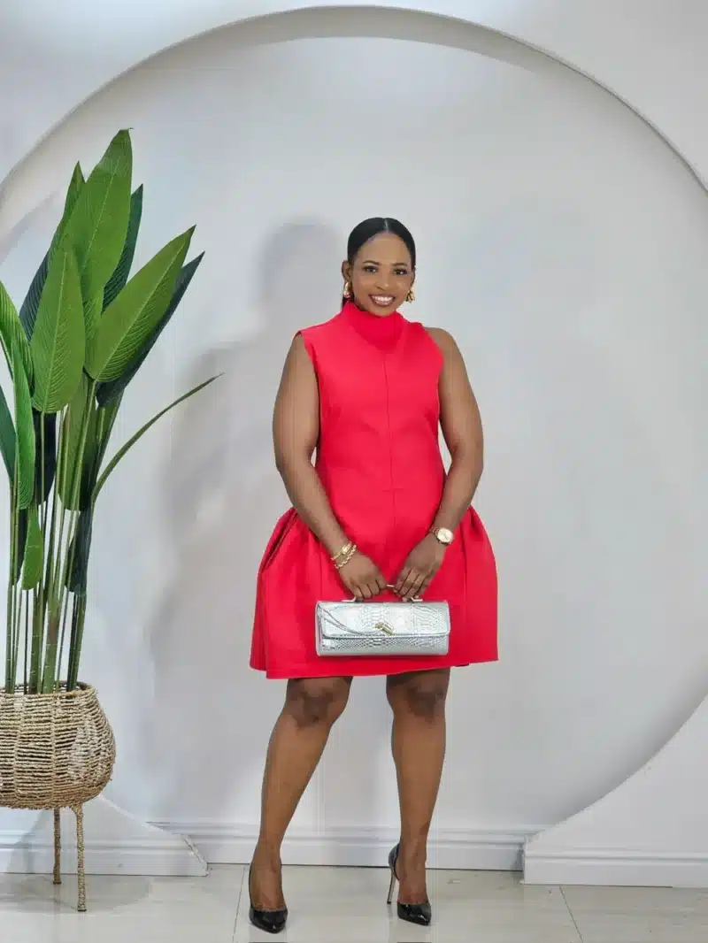 SIDE KNOT HEM MINI DRESS - Image 3