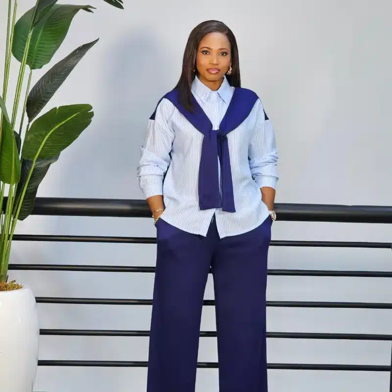 CASUAL STRIPE SHIRT & JOGGERS SET