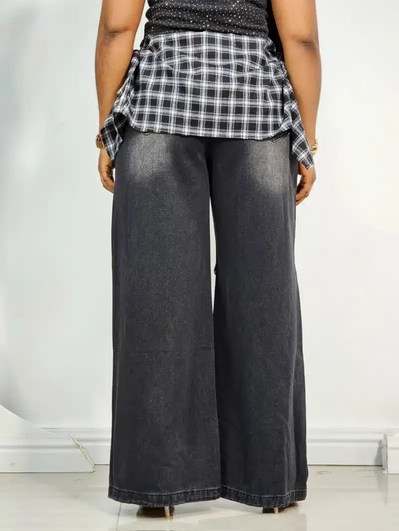 FRONT CARGO KNOT WAIST SHIRT MOM JEAN - Image 2