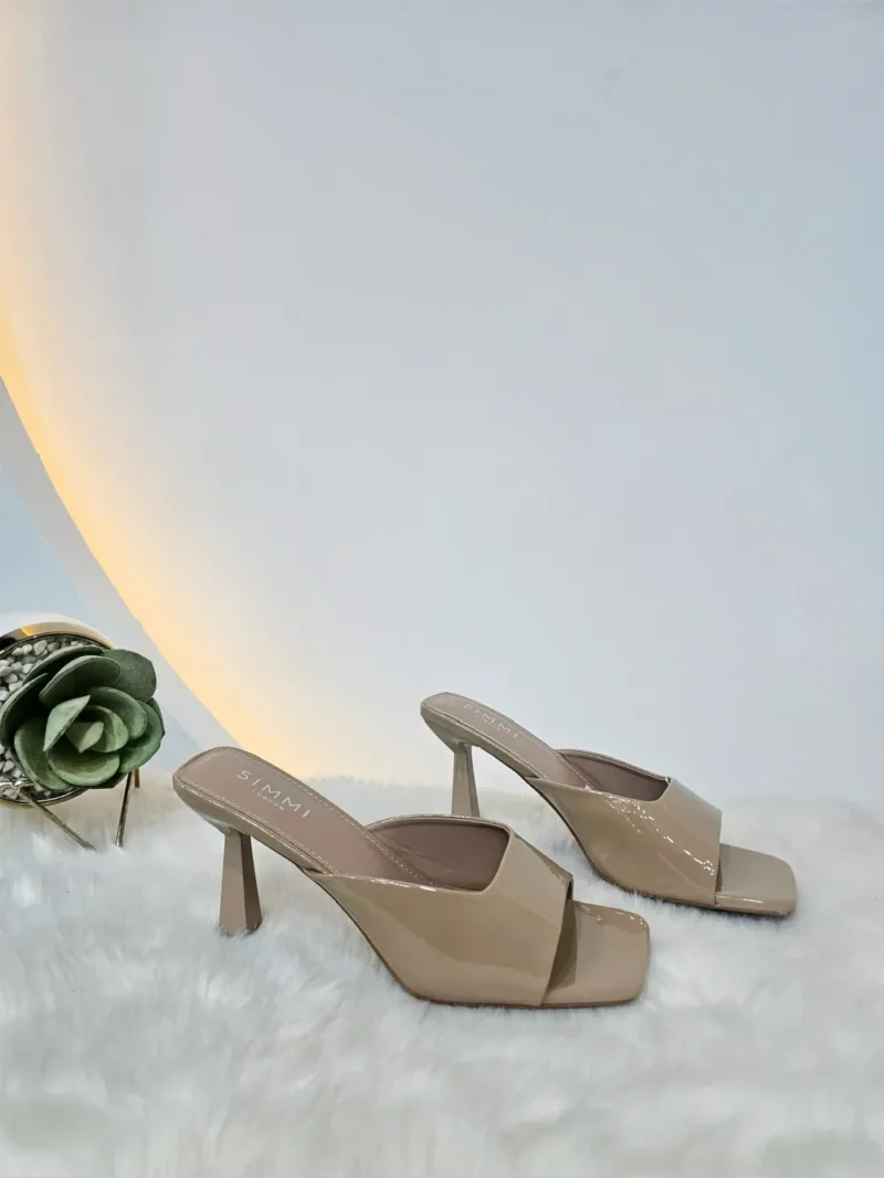 PATENT MULE SLIPPERS
