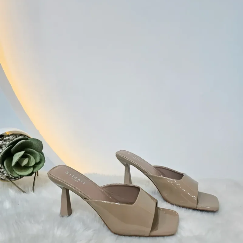 PATENT MULE SLIPPERS