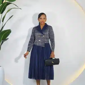 2-TONE MIYAKI PLEATED DRESS - Image 2