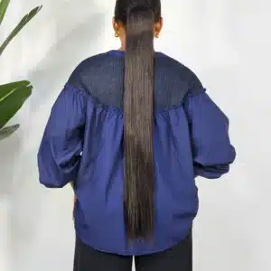 BUBBLE LONG SLEEVE KNIT INSERTED TOP - Image 9