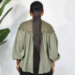 BUBBLE LONG SLEEVE KNIT INSERTED TOP - Image 11