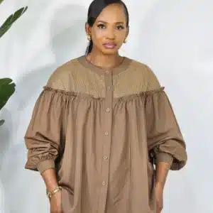 BUBBLE LONG SLEEVE KNIT INSERTED TOP - Image 2