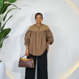 BUBBLE LONG SLEEVE KNIT INSERTED TOP - Image 6