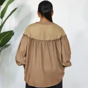 BUBBLE LONG SLEEVE KNIT INSERTED TOP - Image 10