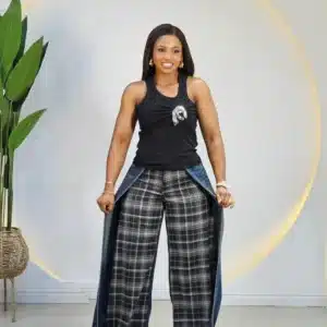 CHECKERS FRONT MOM JEAN