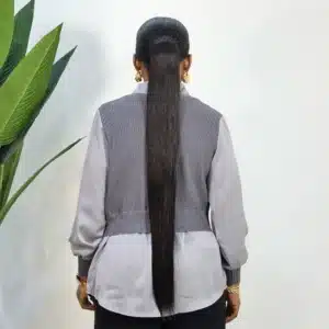 COLOUR BLOCK KNIT SATIN SHIRT - Image 6