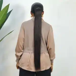 COLOUR BLOCK KNIT SATIN SHIRT - Image 5