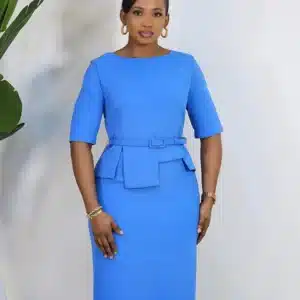 CUT OUT PEPLUM DRESS - Image 2