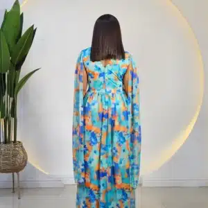 CUT OUT SLEEVE PATTERNED MAXI DRESS - Image 3