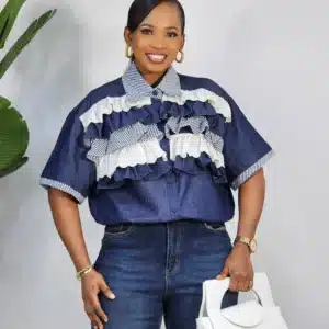 DENIM 4-TONE FRONT LAYERS SHIRT