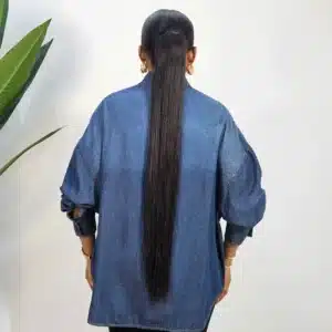 DENIM LACE INSERTED FRONT SHIRT - Image 2