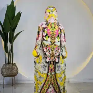 HOODED FLORAL ABAYA - Image 3