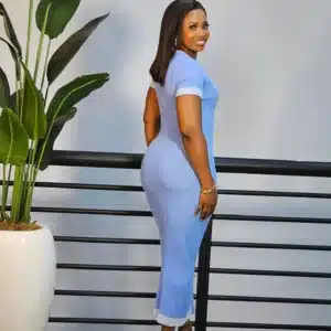 KNIT BUTTON DOWN MIDI DRESS - Image 8