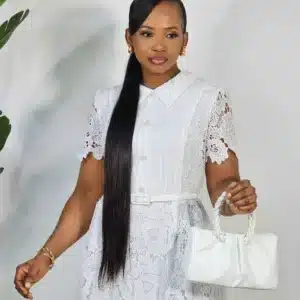 LACE PLEAT CHEST COLLAR DRESS - Image 2