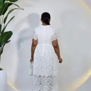 LACE PLEAT CHEST COLLAR DRESS - Image 3