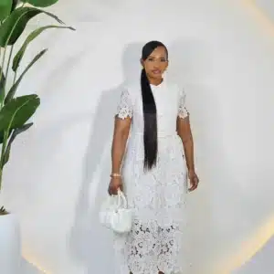 LACE PLEAT CHEST COLLAR DRESS