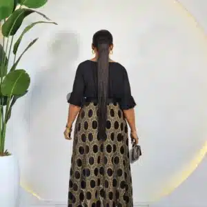 NET FLARE VELVET PATCH SKIRT - Image 5