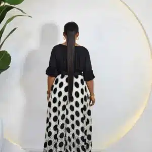 NET FLARE VELVET PATCH SKIRT - Image 4