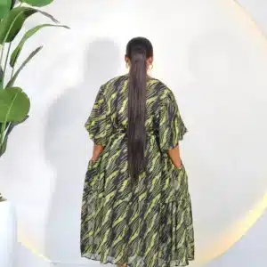 PRINT BUTTON DOWN SWING DRESS - Image 3