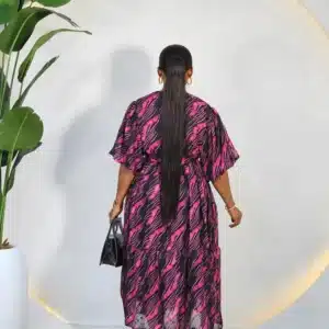 PRINT BUTTON DOWN SWING DRESS - Image 4