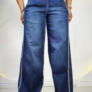 SIDE TRIM PALAZZO MOM JEANS - Image 2