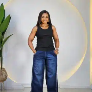 SIDE TRIM PALAZZO MOM JEANS - Image 4