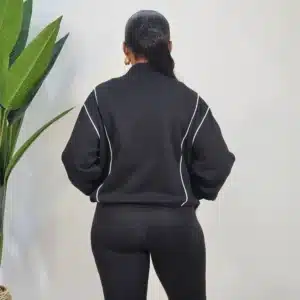 TRIM DRAW STRING HIGH NECK JUMPER - Image 5