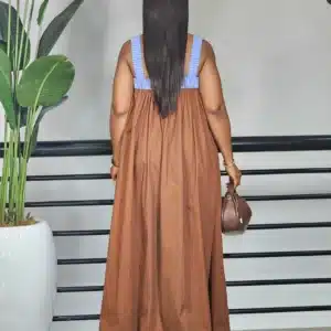 2 TONE STRIPE POCKET & SPAG MAXI DRESS - Image 6