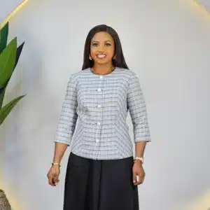 CHECKER JACKET & FLARE SHIRT SET - Image 2